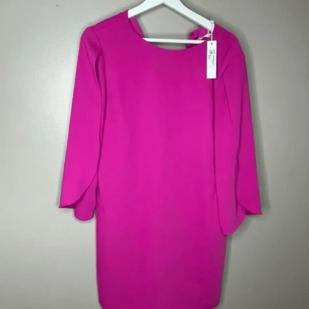 Trina Turk Hot Pink Long Sleeve Shift Dress - Picture 1 of 7